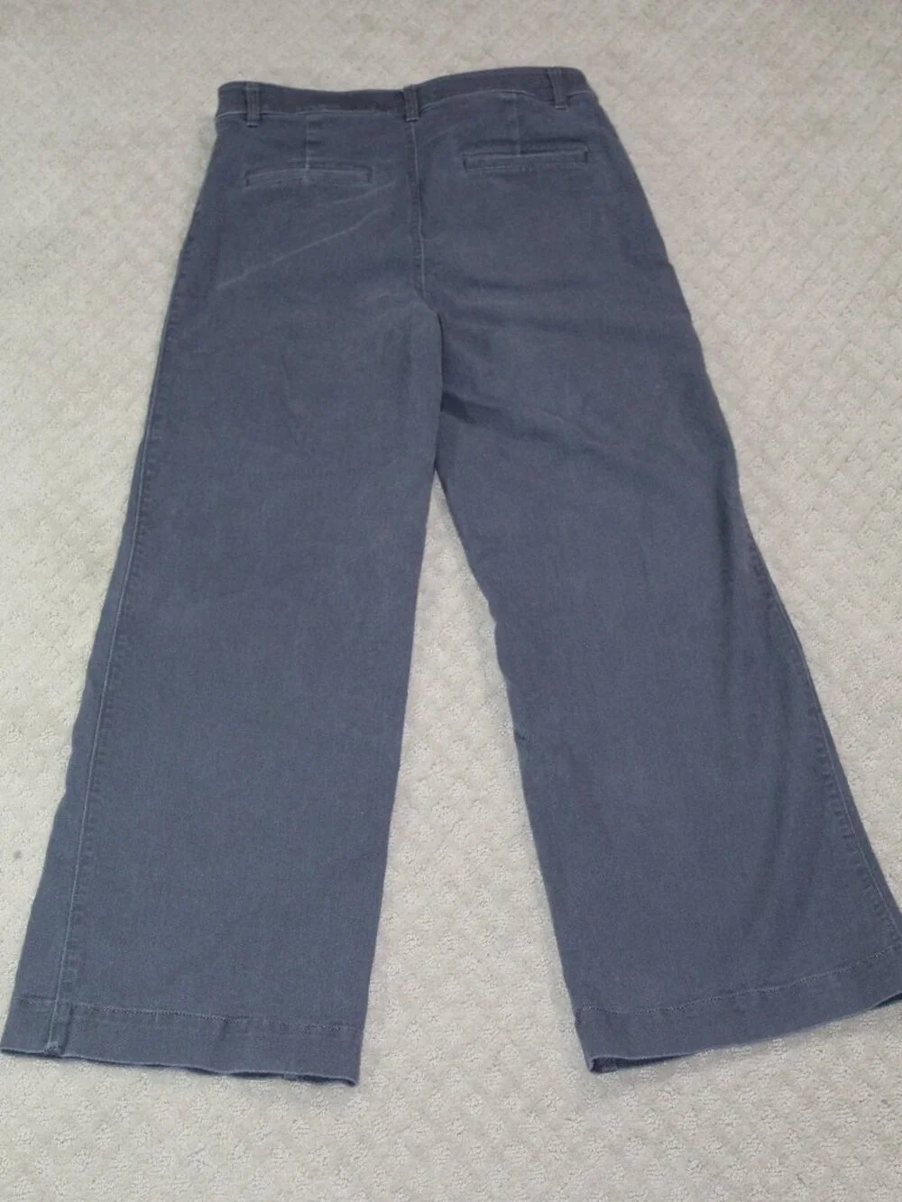 Loft Size 4 Bluish Grey Twill Mid Rise Flat Pocket Wide Leg Pants